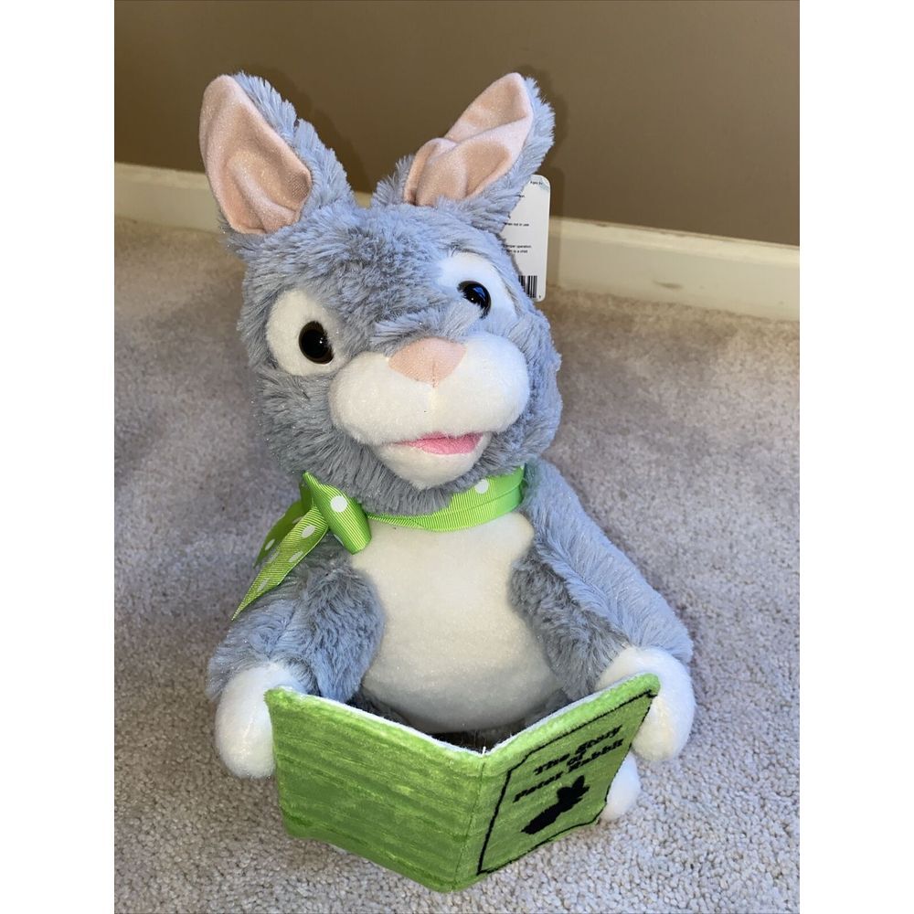 2017 Simply Genius Animated Plush Gray Bunny Reads Tales of Peter Rabbit WORKS!!